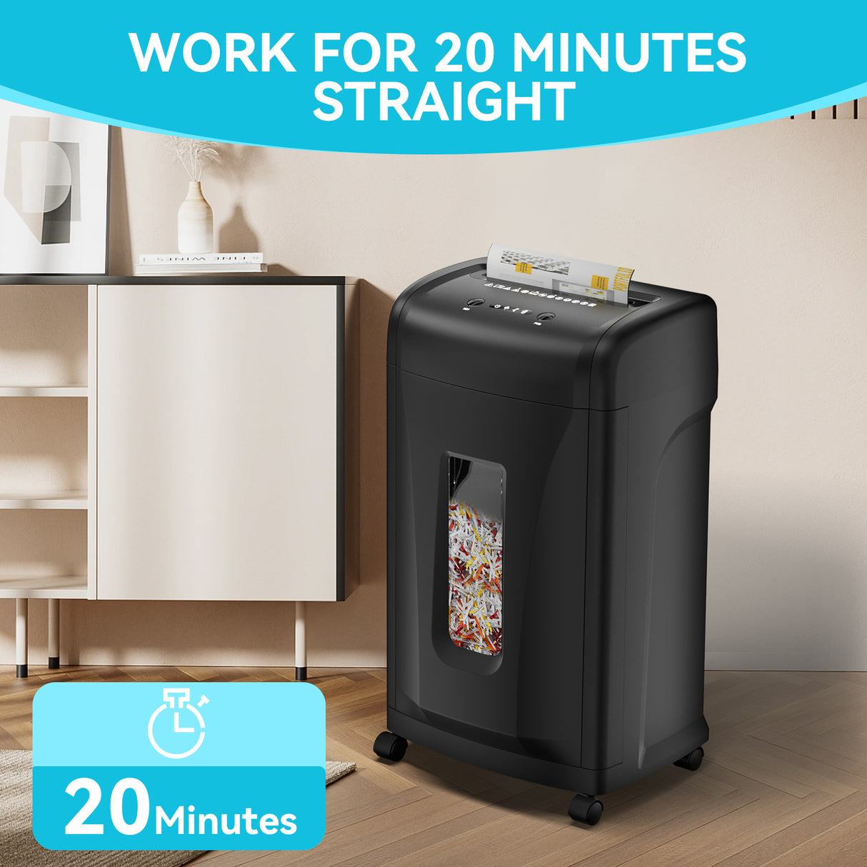 Large Commercial Heavy Duty 22-Sheet High Security Paper Shredder