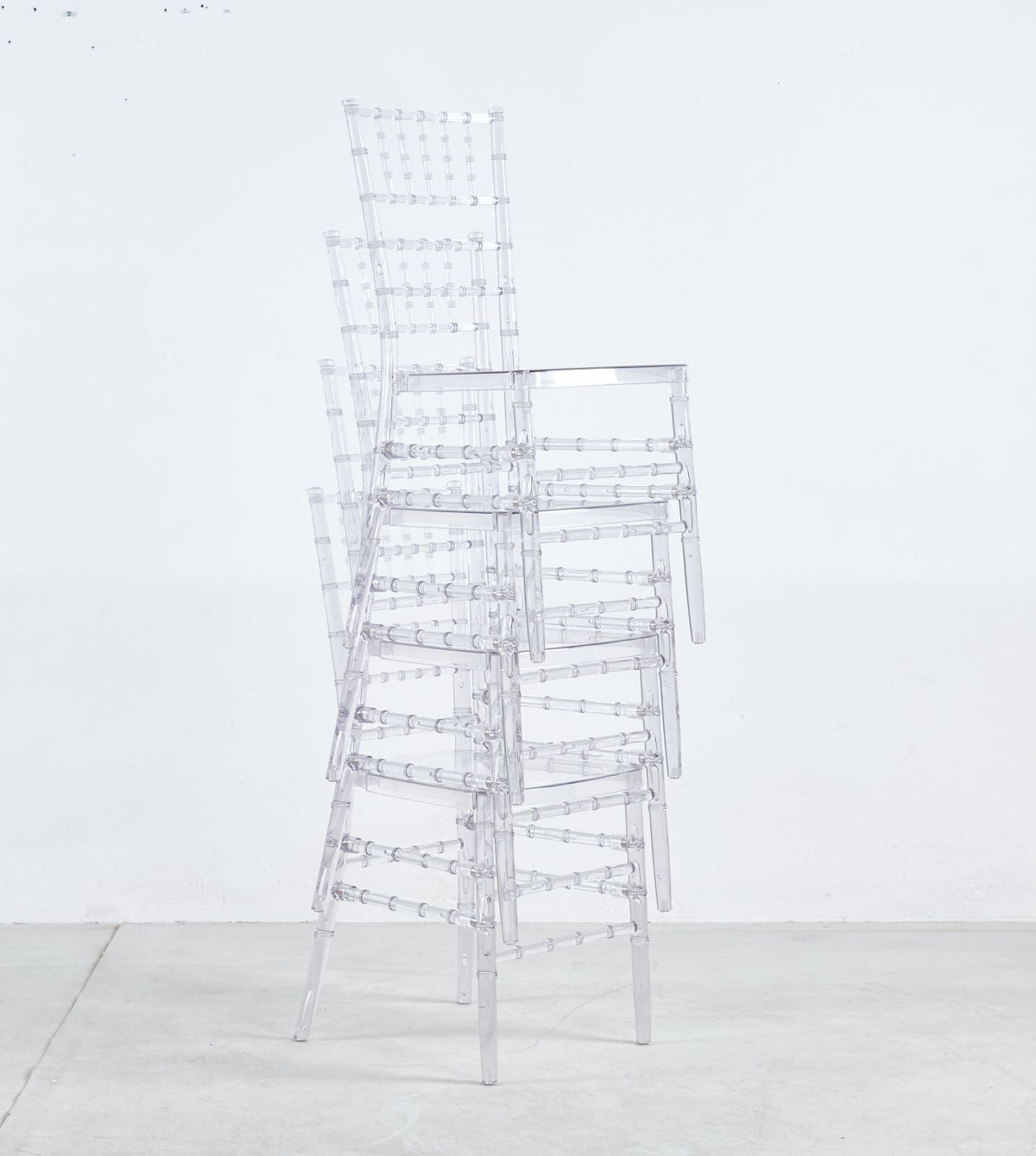 Transparent Plastic Dining Chair Set of 4 with 220 lb Capacity