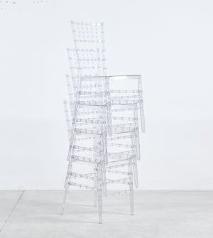 Transparent Plastic Dining Chair Set of 4 with 220 lb Capacity