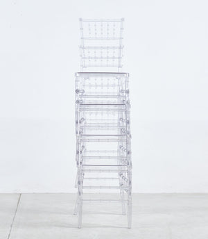 Transparent Plastic Dining Chair Set of 4 with 220 lb Capacity