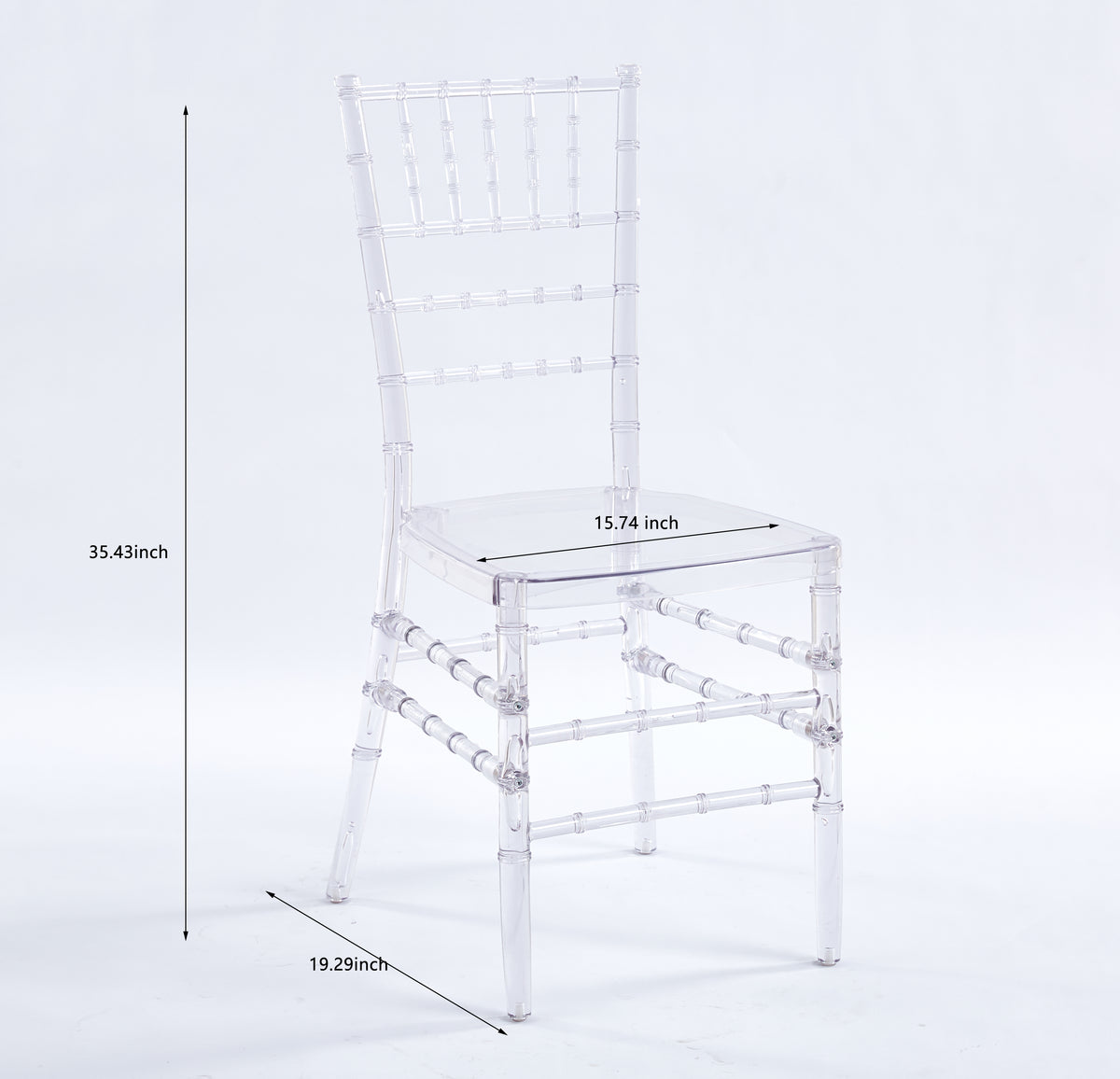 Transparent Plastic Dining Chair Set of 4 with 220 lb Capacity