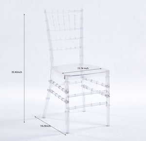Transparent Plastic Dining Chair Set of 4 with 220 lb Capacity