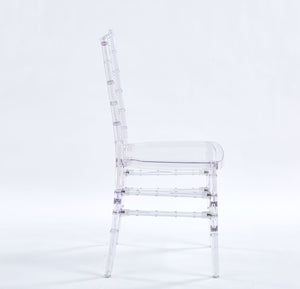 Transparent Plastic Dining Chair Set of 4 with 220 lb Capacity