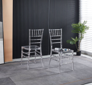 Transparent Plastic Dining Chair Set of 4 with 220 lb Capacity