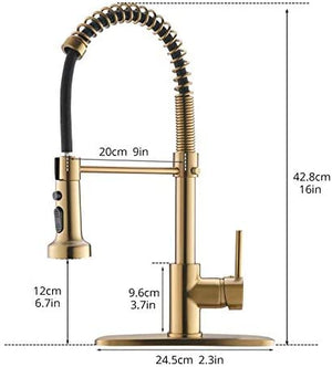 Commercial Brushed Nickel Kitchen Faucet with Pull Down Sprayer