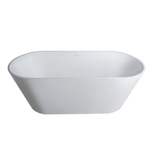 67 Inch Freestanding Solid Surface Soaking Bathtub