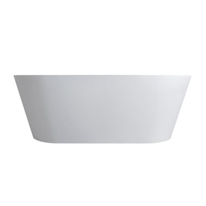 67 Inch Freestanding Solid Surface Soaking Bathtub