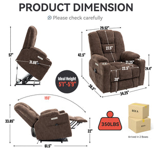 Large Power Lift Recliner Chair with Massage and Heat