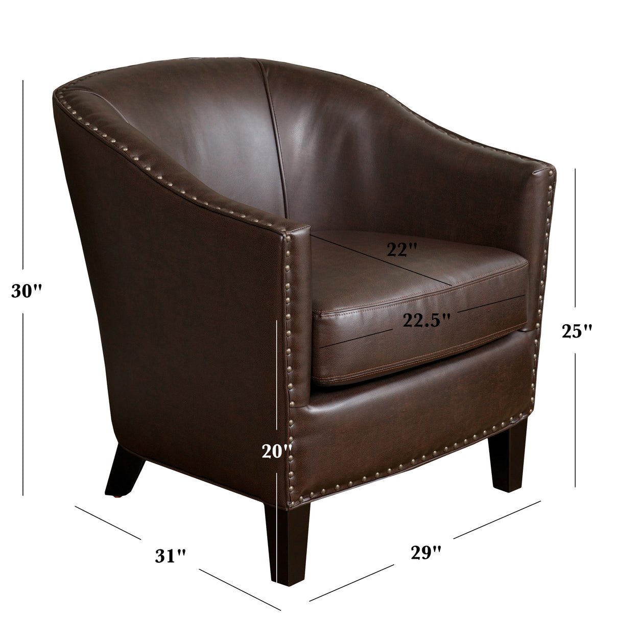 Brown Bonded Leather Club Chair