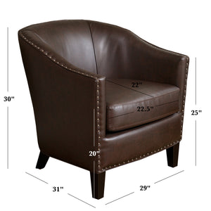 Brown Bonded Leather Club Chair