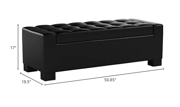Large 51" Storage Ottoman, Tufted Storage Bench