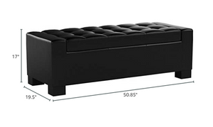Large 51" Storage Ottoman, Tufted Storage Bench