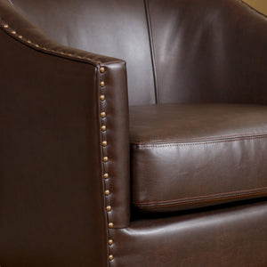 Brown Bonded Leather Club Chair