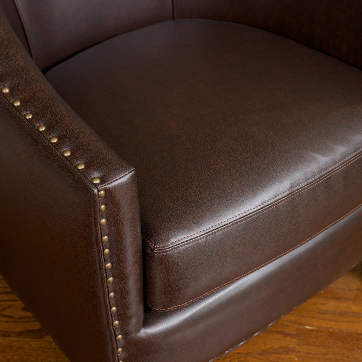 Brown Bonded Leather Club Chair