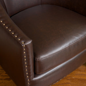 Brown Bonded Leather Club Chair