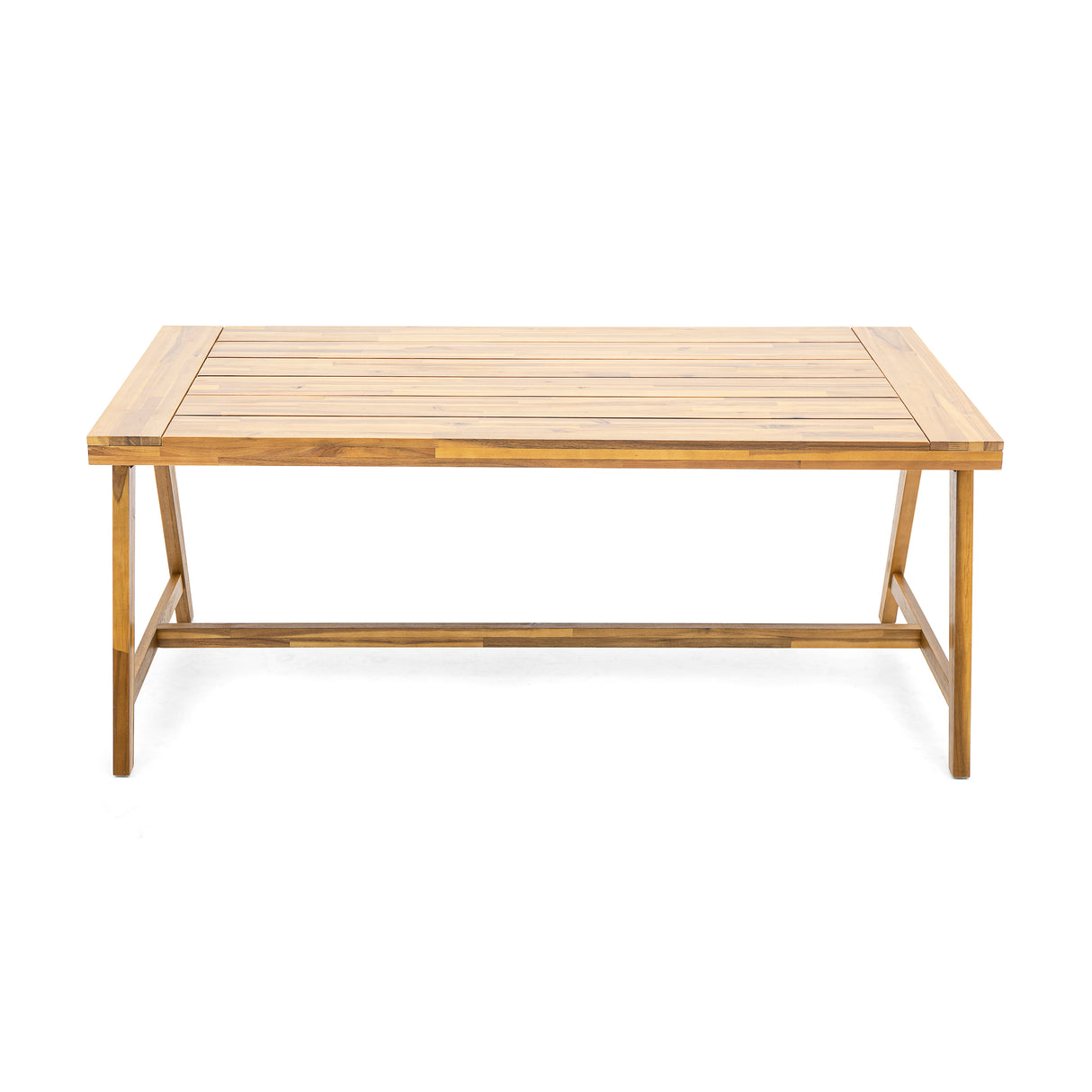 Modern Outdoor Dining Table with Acacia Wood and Teak Finish