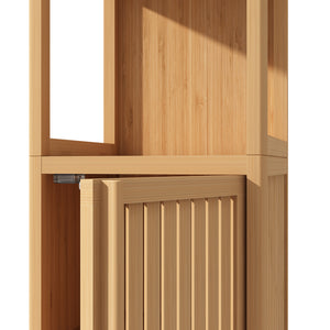 Large Capacity Multifunctional Bamboo Storage Cabinet