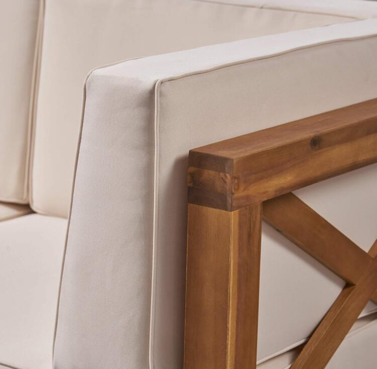 Brava X-Back 2 Seater Sectional Loveseat with Coffee Table