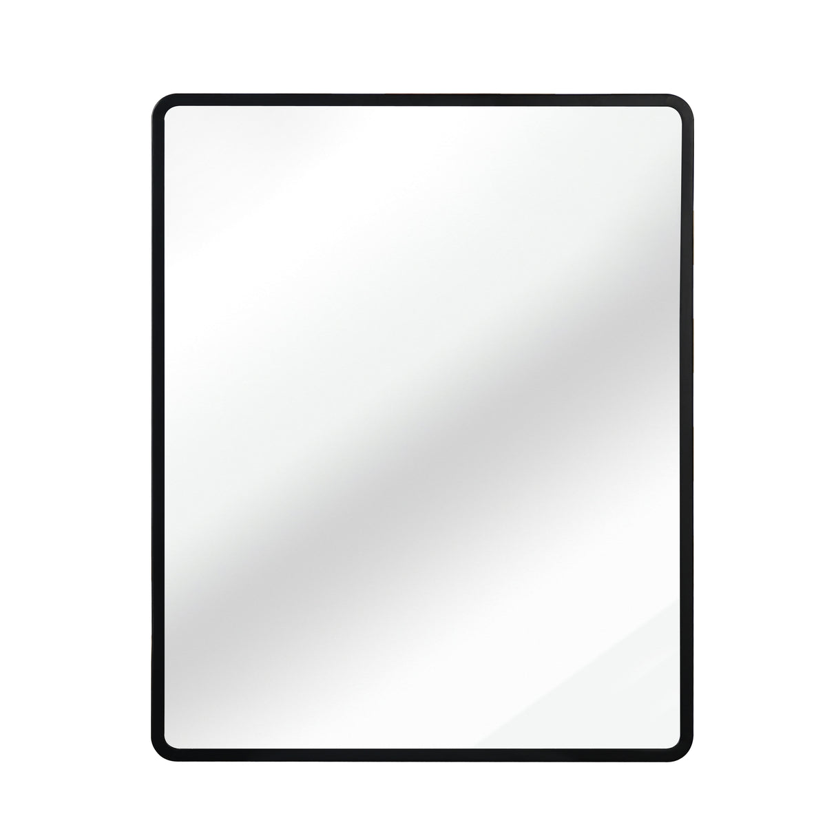 Black 24x30 Inch Metal Framed Wall Mount or Recessed Mirror Cabinet