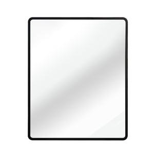 Black 24x30 Inch Metal Framed Wall Mount or Recessed Mirror Cabinet