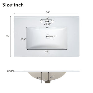 30" Bathroom Vanity with Sink Combo Set