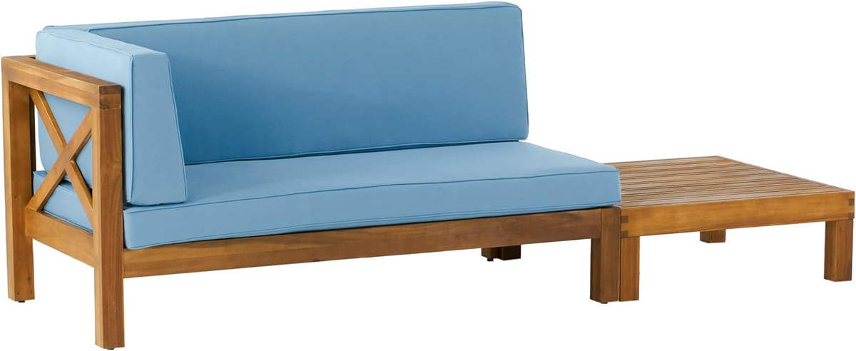 Brava X-Back Corner Bench-L with Coffee Table