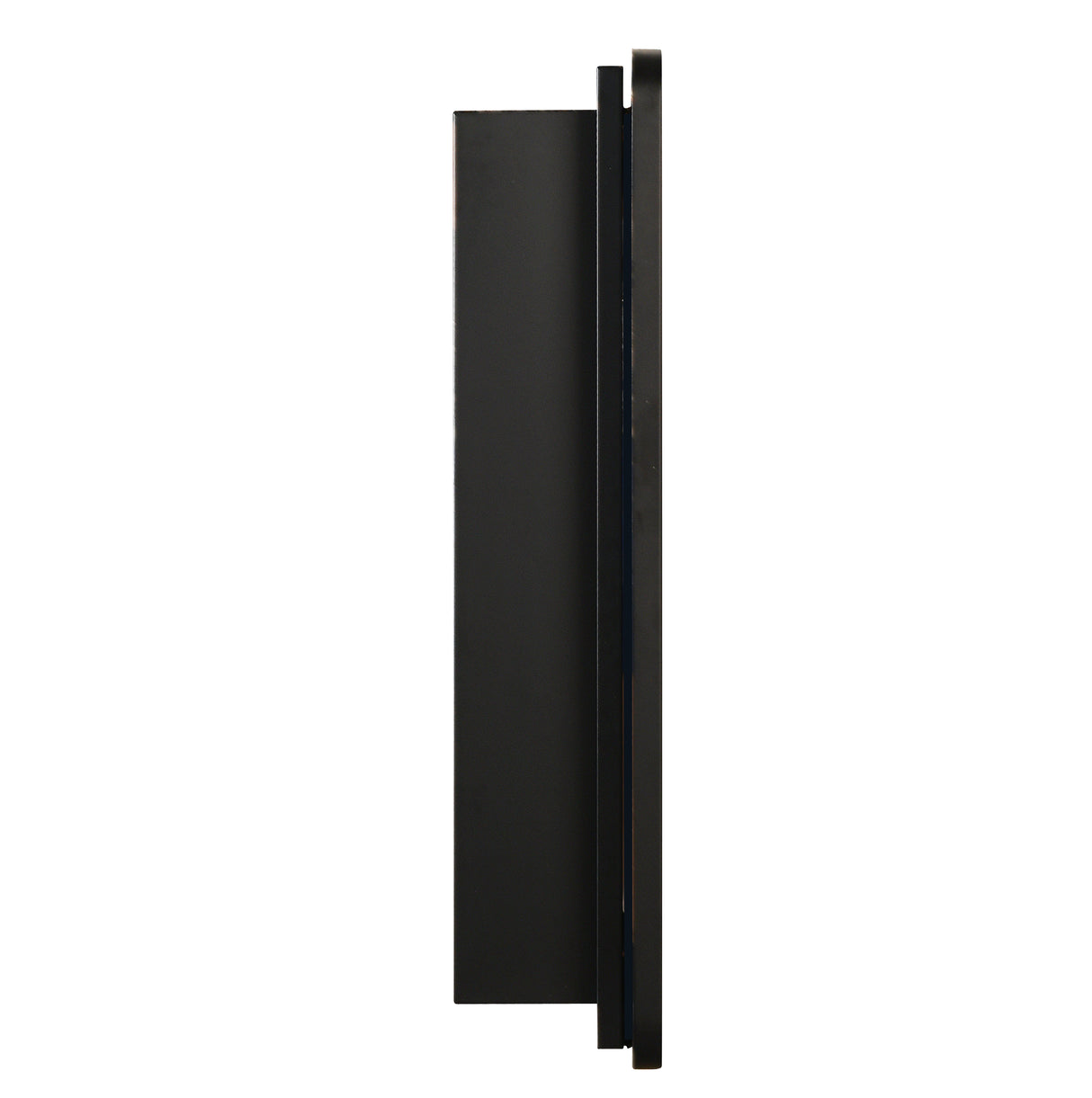 Black 24x30 Inch Metal Framed Wall Mount or Recessed Mirror Cabinet