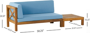 Brava X-Back Corner Bench-L with Coffee Table