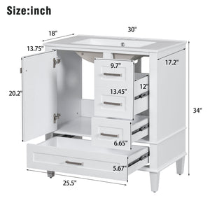 30" Modern Bathroom Vanity with Sink Combo Set