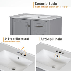 30" Bathroom Vanity with Sink Combo Set