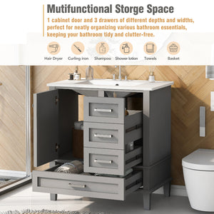 30" Bathroom Vanity with Sink Combo Set