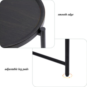 Round Coffee Table with Storage Tray