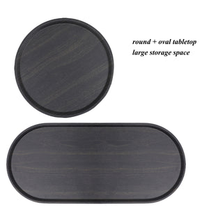 Round Coffee Table with Storage Tray
