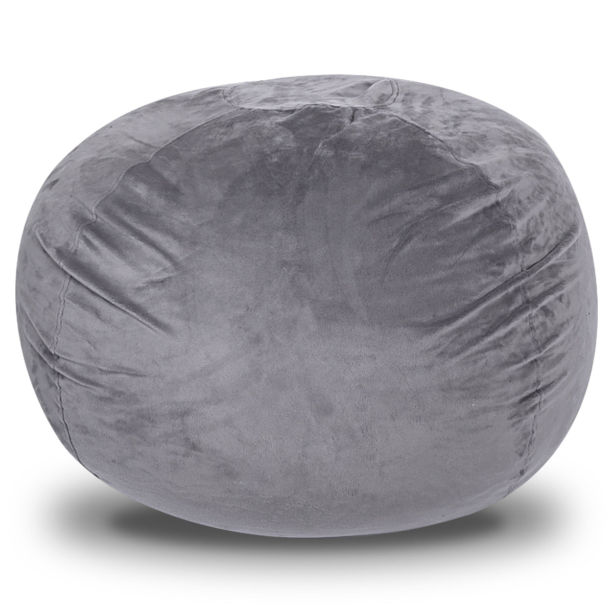 Minky Velvet Bean Bag Chair - Grey 5ft Plush Floor Chair