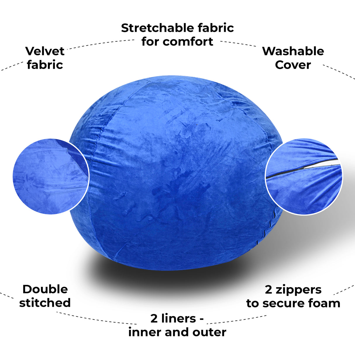 Minky Velvet Bean Bag Chair