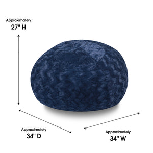 Faux Fur Bean Bag Chair - Navy 3ft
