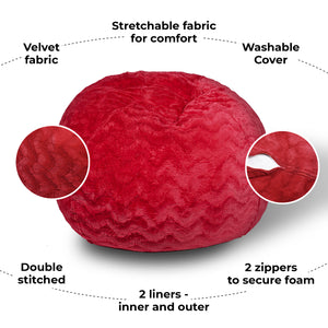 Faux Fur Bean Bag Chair – 5ft Cozy Lounger