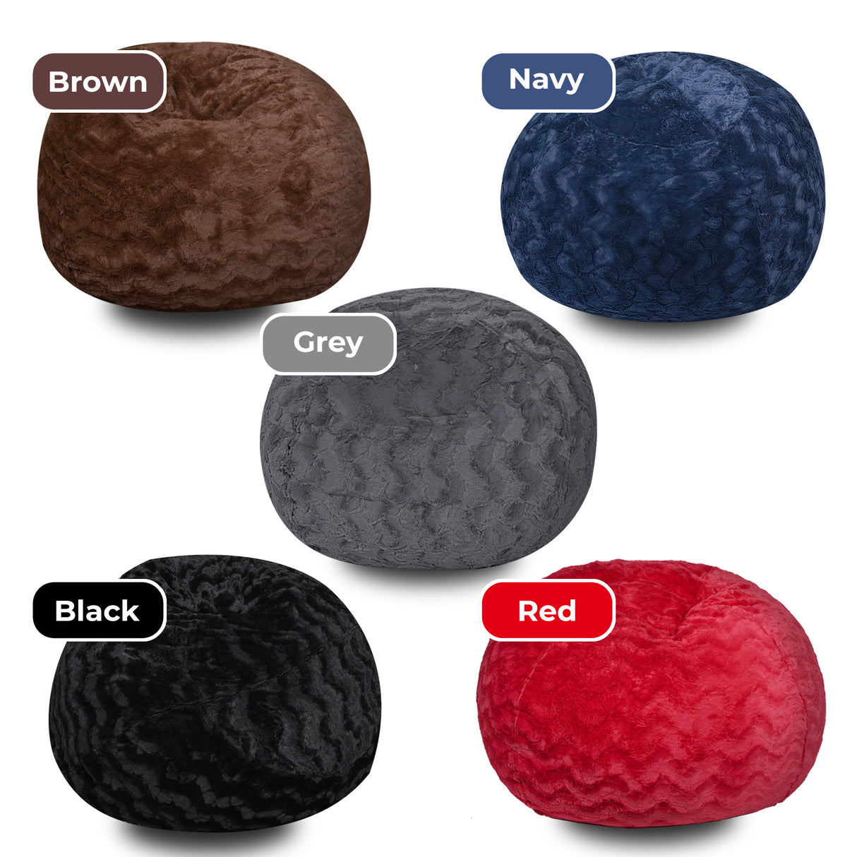 Faux Fur Bean Bag Chair - Navy 3ft
