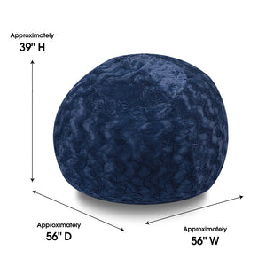 Faux Fur Bean Bag Chair, Navy