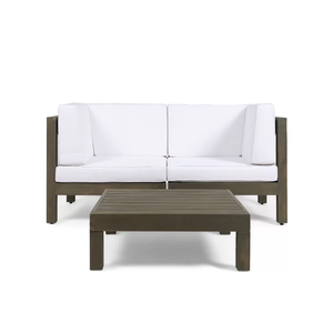 Brava X-Back 2-Seater Sectional Loveseat with Coffee Table