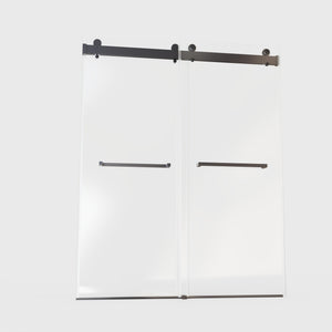 56-60"W x 76"H Frameless Double Sliding Soft-Close Shower Door