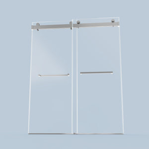 56-60"W x 76"H Frameless Double Sliding Soft-Close Shower Door