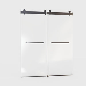 56-60"W x 76"H Frameless Double Sliding Soft-Close Shower Door