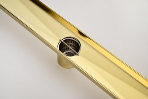 24 Inches Linear Shower Drain with Removable Quadrato Pattern Grate