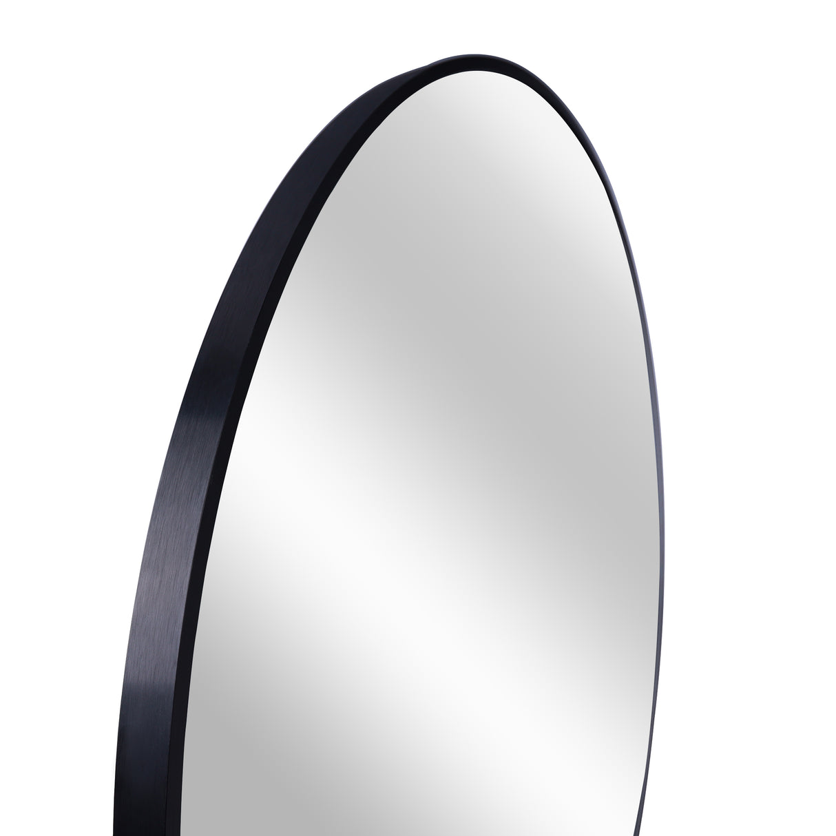 Black 20 Inch Metal Round Bathroom Mirror