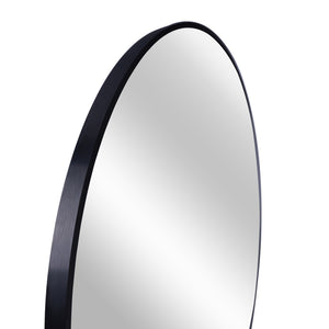 Black 20 Inch Metal Round Bathroom Mirror