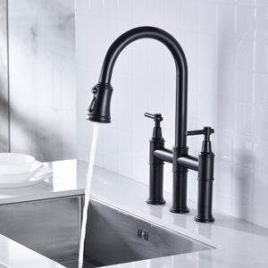 Bridge Kitchen Faucet with Pull-Down Sprayhead