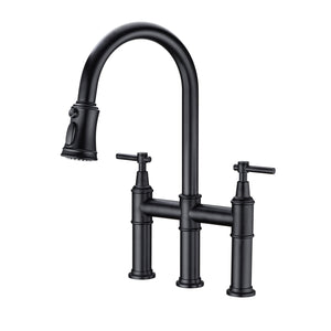 Bridge Kitchen Faucet with Pull-Down Sprayhead