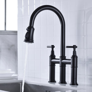 Bridge Kitchen Faucet with Pull-Down Sprayhead