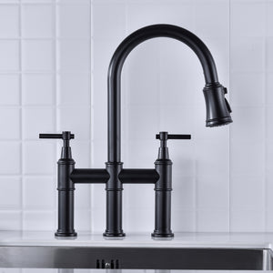 Bridge Kitchen Faucet with Pull-Down Sprayhead